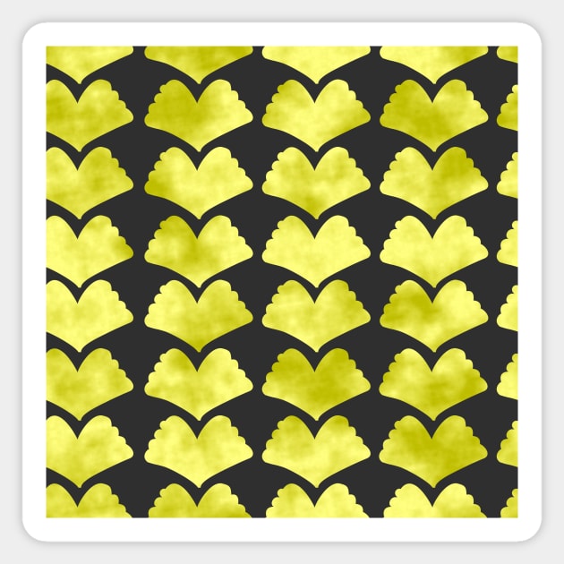 Decorator 2021 Gold Ginkgo Array on Dark Brown Grey 5748 Sticker by ArtticArlo